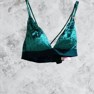NWT Women's Victoria's Secret Pink Size XL Emerald Velvet Bralette